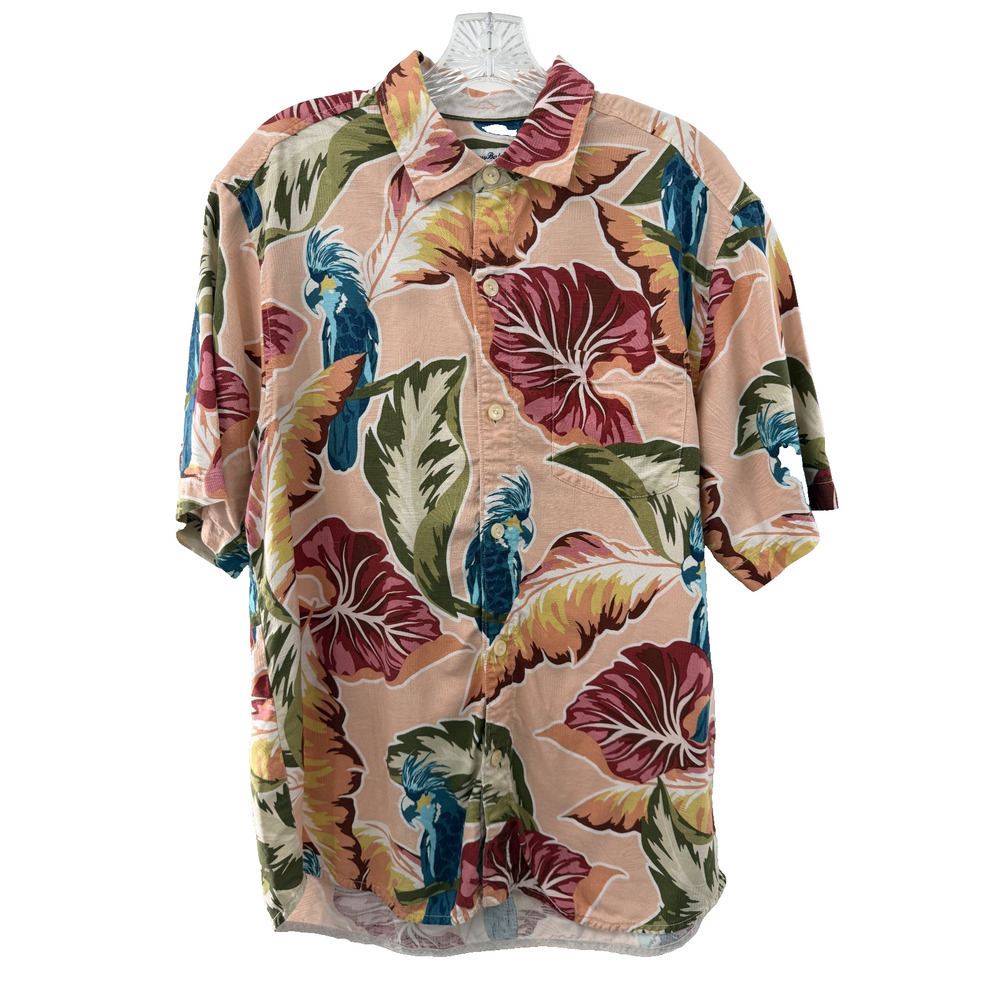 Tommy Bahama Men's Collared Silk Tropical Button-Up Size Medium